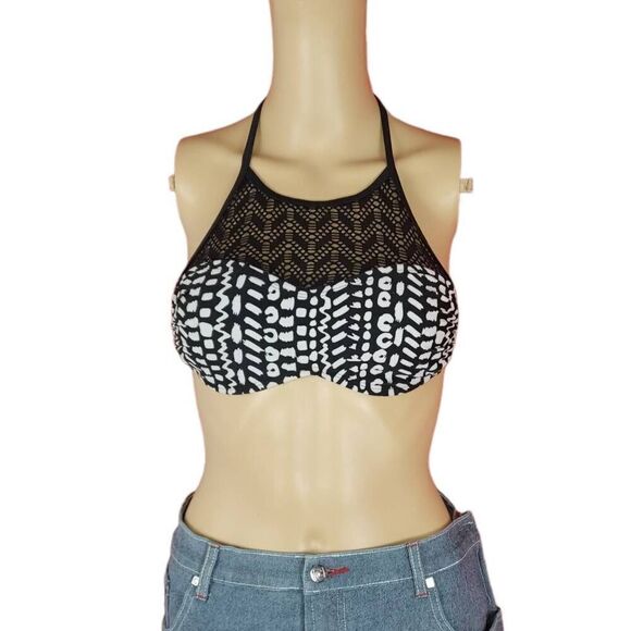 xhilaration swim top , halter , high neck size small - Picture 2 of 6